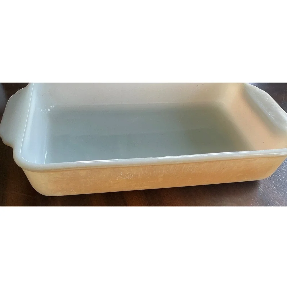 Vintage Fire-King Anchor Hocking White Milk Glass Rectangular Baking Pan 12.5